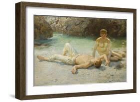 Noonday Heat, 1902-3-Henry Scott Tuke-Framed Giclee Print