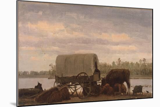 Nooning on the Platte, C.1859-Albert Bierstadt-Mounted Giclee Print