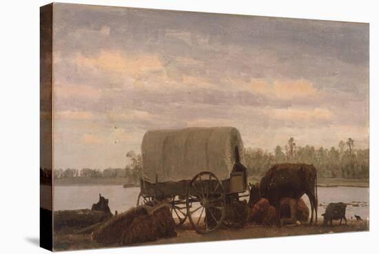 Nooning on the Platte, C.1859-Albert Bierstadt-Stretched Canvas