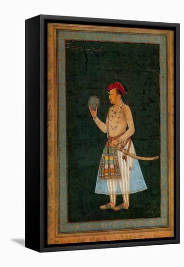 Noor-Ud-Din Muhammad Salim Jahangir Holds a Globe-null-Framed Stretched Canvas