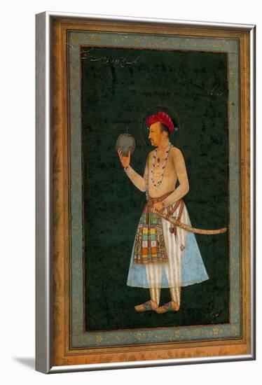 Noor-Ud-Din Muhammad Salim Jahangir Holds a Globe-null-Framed Art Print
