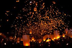 Loi Krathong and Yi Peng Festival-noppasin wongchum-Photographic Print