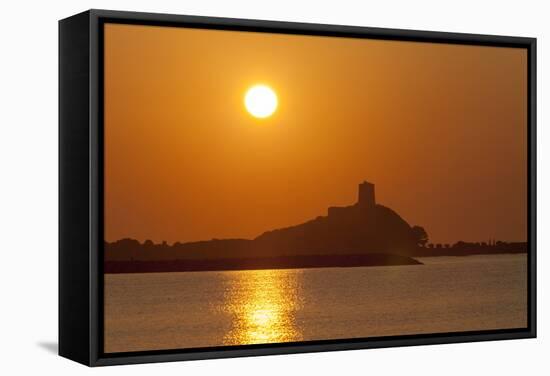 Nora Sunrise over Harbour, Near Pula, Cagliari Province, Sardinia, Italy, Mediterranean, Europe-John Miller-Framed Stretched Canvas