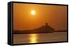 Nora Sunrise over Harbour, Near Pula, Cagliari Province, Sardinia, Italy, Mediterranean, Europe-John Miller-Framed Stretched Canvas