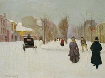 French Street Scene with Snow-Norbert Goeneutte-Giclee Print