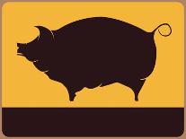 Information Plate with Pig-Norbert Sobolewski-Art Print