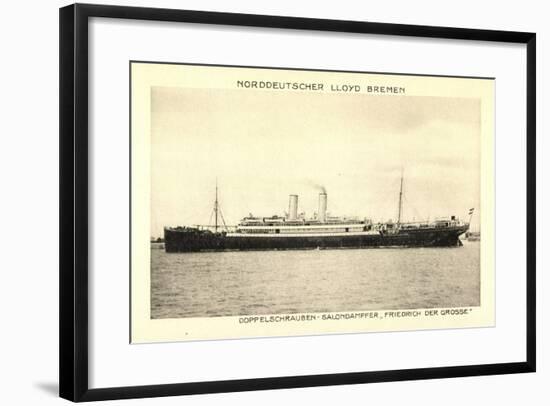 Norddeutscher Lloyd Bremen, Dampfer Friedrich D Große-null-Framed Giclee Print