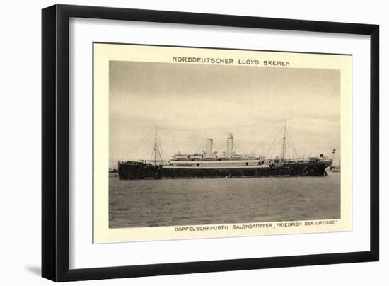 Norddeutscher Lloyd Bremen, Dampfer Friedrich D Große-null-Framed Giclee Print