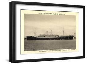 Norddeutscher Lloyd Bremen, Dampfer Friedrich D Große-null-Framed Giclee Print