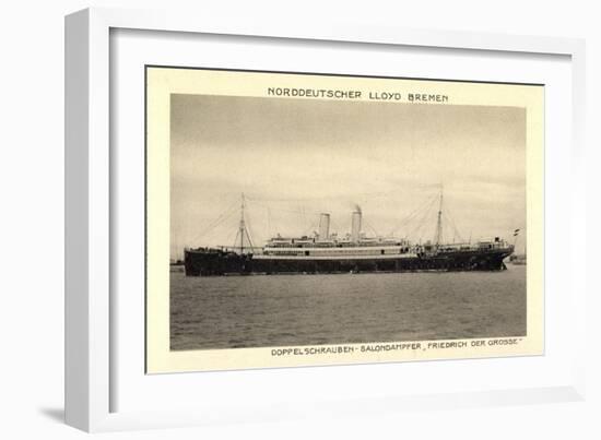 Norddeutscher Lloyd Bremen, Dampfer Friedrich D Große-null-Framed Giclee Print