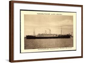 Norddeutscher Lloyd Bremen, Dampfer Friedrich D Große-null-Framed Giclee Print