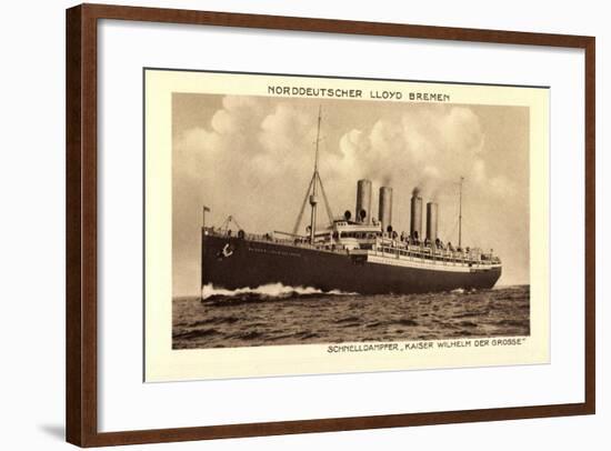 Norddeutscher Lloyd Bremen, Dampfer Kaiser Wilhelm I-null-Framed Giclee Print