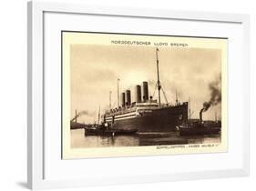 Norddeutscher Lloyd Bremen, Dampfer Kaiser Wilhelm II-null-Framed Giclee Print