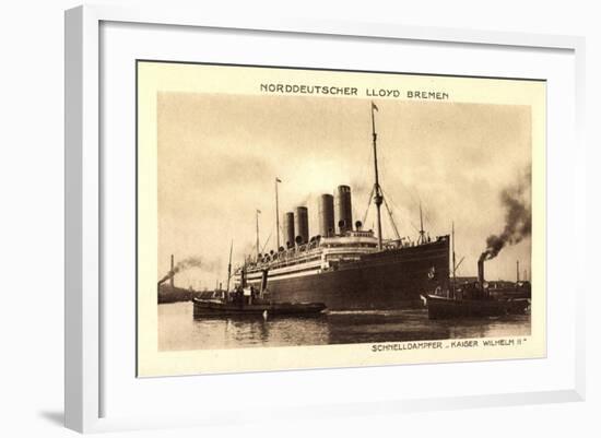 Norddeutscher Lloyd Bremen, Dampfer Kaiser Wilhelm II-null-Framed Giclee Print