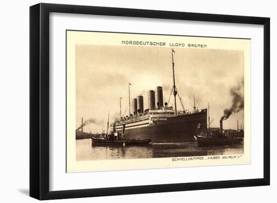 Norddeutscher Lloyd Bremen, Dampfer Kaiser Wilhelm II-null-Framed Giclee Print