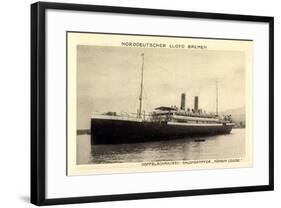 Norddeutscher Lloyd Bremen, Dampfer Königin Louise-null-Framed Giclee Print