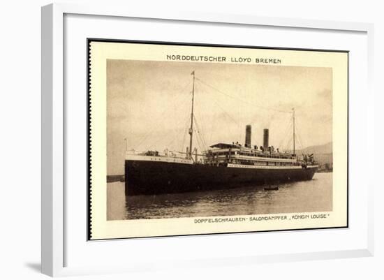 Norddeutscher Lloyd Bremen, Dampfer Königin Louise-null-Framed Giclee Print