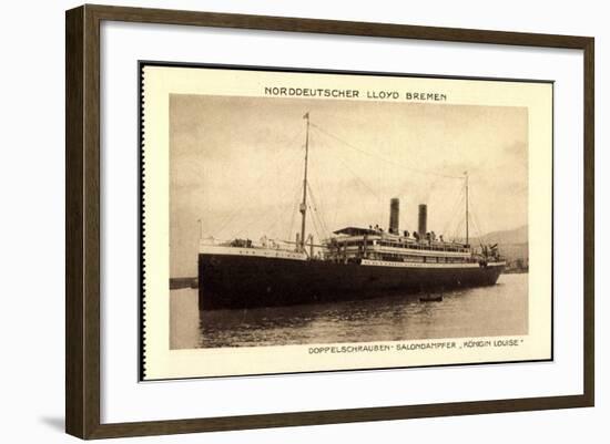 Norddeutscher Lloyd Bremen, Dampfer Königin Louise-null-Framed Giclee Print