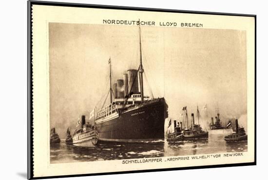 Norddeutscher Lloyd Bremen, Dampfer Kronprinz Wilhelm-null-Mounted Giclee Print