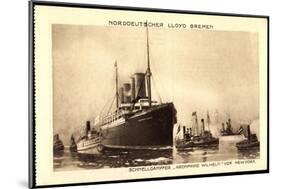 Norddeutscher Lloyd Bremen, Dampfer Kronprinz Wilhelm-null-Mounted Giclee Print
