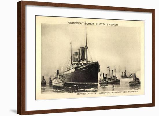 Norddeutscher Lloyd Bremen, Dampfer Kronprinz Wilhelm-null-Framed Giclee Print