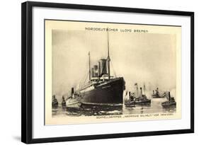 Norddeutscher Lloyd Bremen, Dampfer Kronprinz Wilhelm-null-Framed Giclee Print