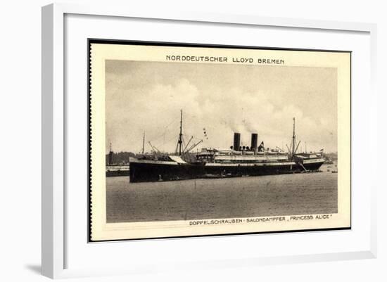 Norddeutscher Lloyd Bremen, Dampfer Princess Alice-null-Framed Giclee Print