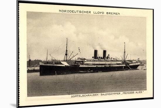 Norddeutscher Lloyd Bremen, Dampfer Princess Alice-null-Mounted Giclee Print