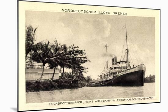 Norddeutscher Lloyd Bremen, Dampfer Prinz Waldemar-null-Mounted Giclee Print
