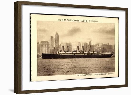 Norddeutscher Lloyd Bremen, Dampfer Prinzess. Cecilie-null-Framed Giclee Print