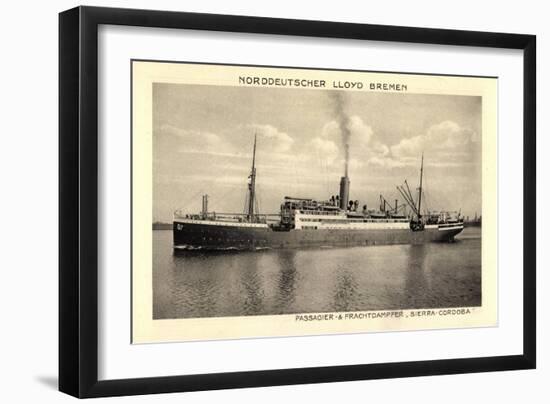 Norddeutscher Lloyd Bremen, Dampfer Sierra Cordoba-null-Framed Giclee Print