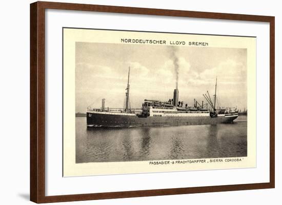 Norddeutscher Lloyd Bremen, Dampfer Sierra Cordoba-null-Framed Giclee Print