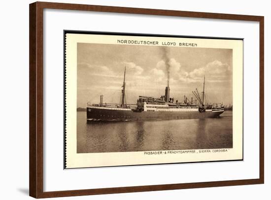 Norddeutscher Lloyd Bremen, Dampfer Sierra Cordoba-null-Framed Giclee Print