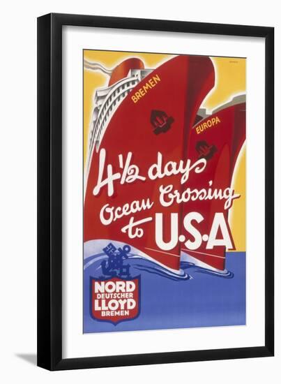 Norddeutscher Lloyd Poster-null-Framed Art Print