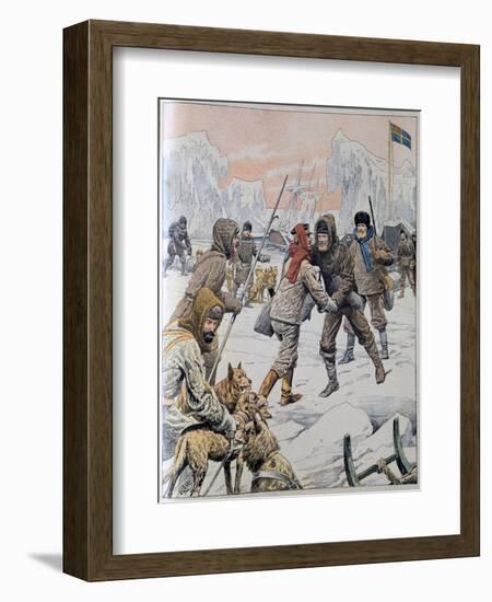 Nordenskjold Rescued from Snow Hill Island, Antarctica, 1903-null-Framed Giclee Print