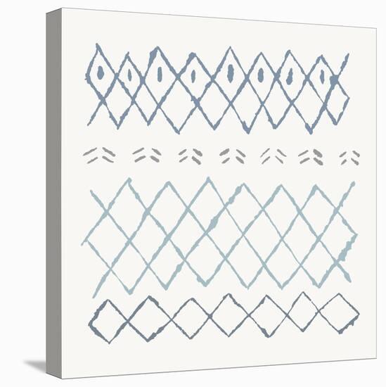 Nordic Vibes I Blue-Moira Hershey-Stretched Canvas