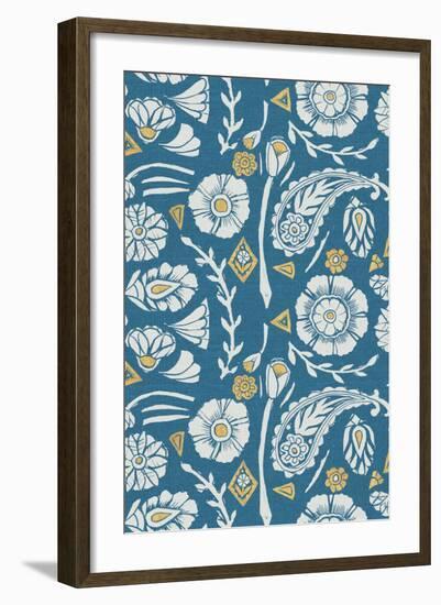 Nordic Woodcut Pattern X-Daphne Brissonnet-Framed Art Print