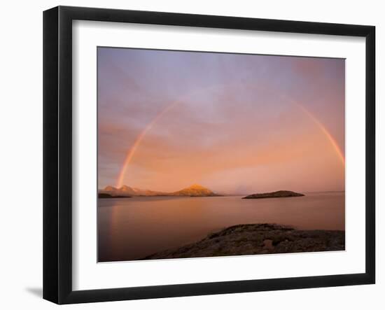 Nordland, Helgeland, A Rainbow at Midnight, Norway-Mark Hannaford-Framed Photographic Print