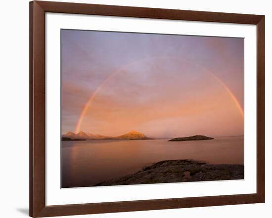 Nordland, Helgeland, A Rainbow at Midnight, Norway-Mark Hannaford-Framed Photographic Print