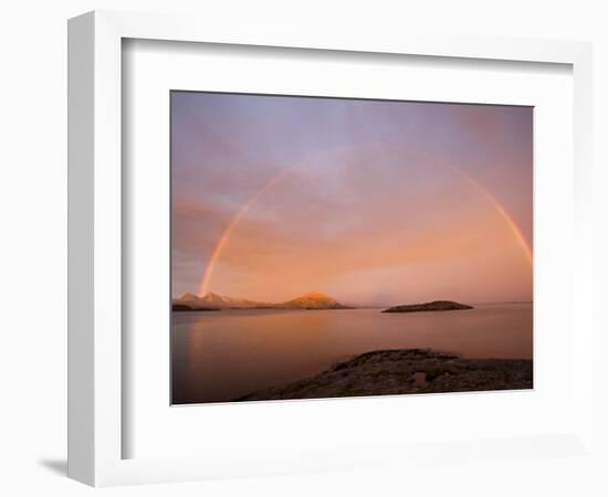 Nordland, Helgeland, A Rainbow at Midnight, Norway-Mark Hannaford-Framed Photographic Print