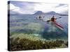 Nordland, Helgeland, Sea Kayakers Explore Calm Coastal Waters of Southern Nordland, Norway-Mark Hannaford-Stretched Canvas