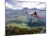 Nordland, Helgeland, Sea Kayakers Explore Calm Coastal Waters of Southern Nordland, Norway-Mark Hannaford-Mounted Photographic Print