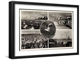 Nordseebad Wangerooge, Strand, Wellen, Seemöwe-null-Framed Giclee Print