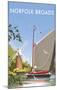 Norfolk Broads - Dave Thompson Contemporary Travel Print-Dave Thompson-Mounted Giclee Print