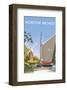 Norfolk Broads - Dave Thompson Contemporary Travel Print-Dave Thompson-Framed Giclee Print