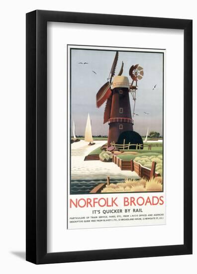 Norfolk Broads Windmill-null-Framed Art Print