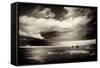 Norfolk Coastline with Horse Riders-Tim Kahane-Framed Stretched Canvas