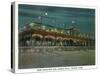 Norfolk, Virginia, Ocean View at Night, Exterior View of the New Pavililon and Dance Hall-Lantern Press-Stretched Canvas