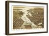 Norfolk, Virginia - Panoramic Map-Lantern Press-Framed Art Print