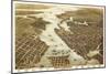 Norfolk, Virginia - Panoramic Map-Lantern Press-Mounted Art Print